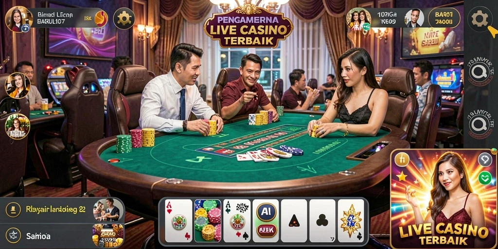 Screenshot menunjukkan dealer cantik dan permainan Roulette di <strong>BARU01</strong>.