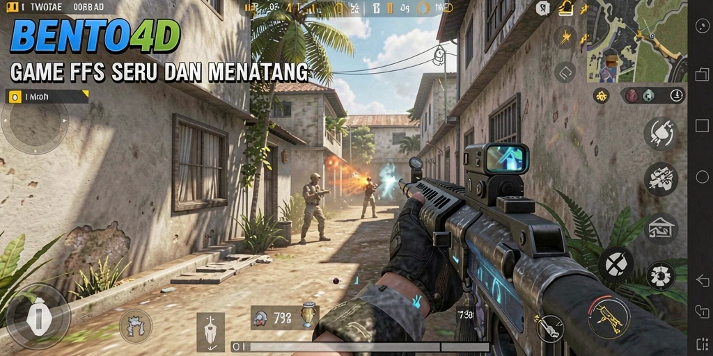 Tampilan gameplay BENTO4D yang mendebarkan dan penuh aksi.