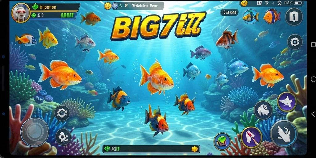 Tampilan gameplay seru dalam game Tembak Ikan BIG77.