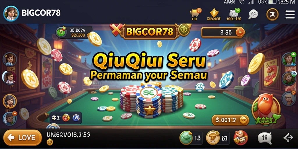 Screenshot gameplay BIGCOR78 menampilkan momen seru saat bermain QiuQiu.