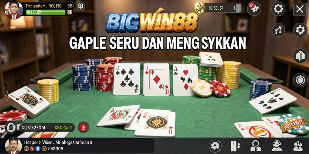 Tampilan gameplay seru dari BIGWIN88 saat bermain Gaple.