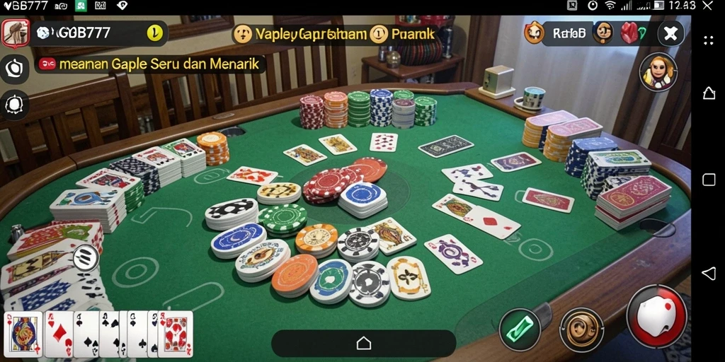 Screenshot gameplay memukau dari GB777 dengan kartu Gaple.