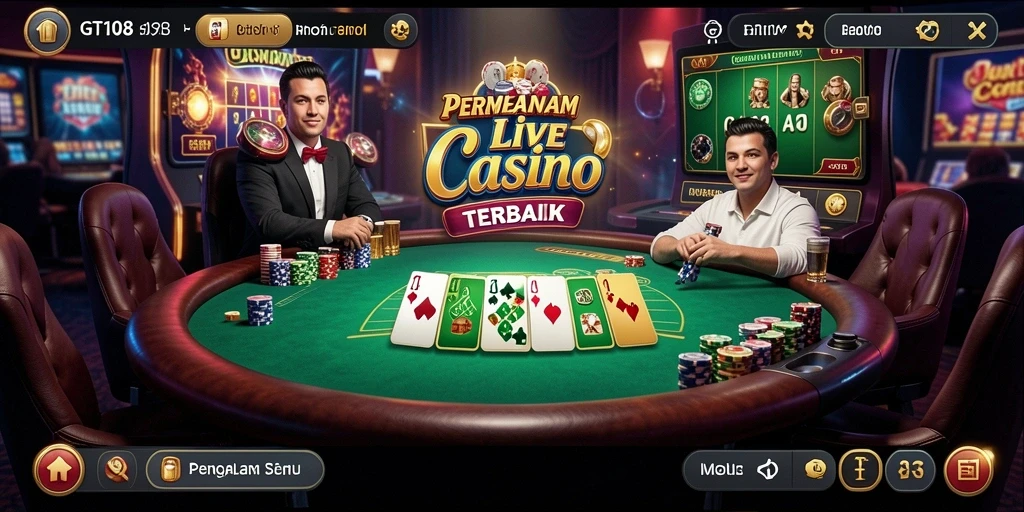 Tampilan gameplay Live Casino yang menegangkan di GT108.