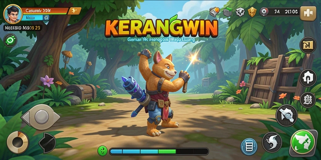 Tampilan gameplay KERANGWIN yang penuh warna dan menarik.