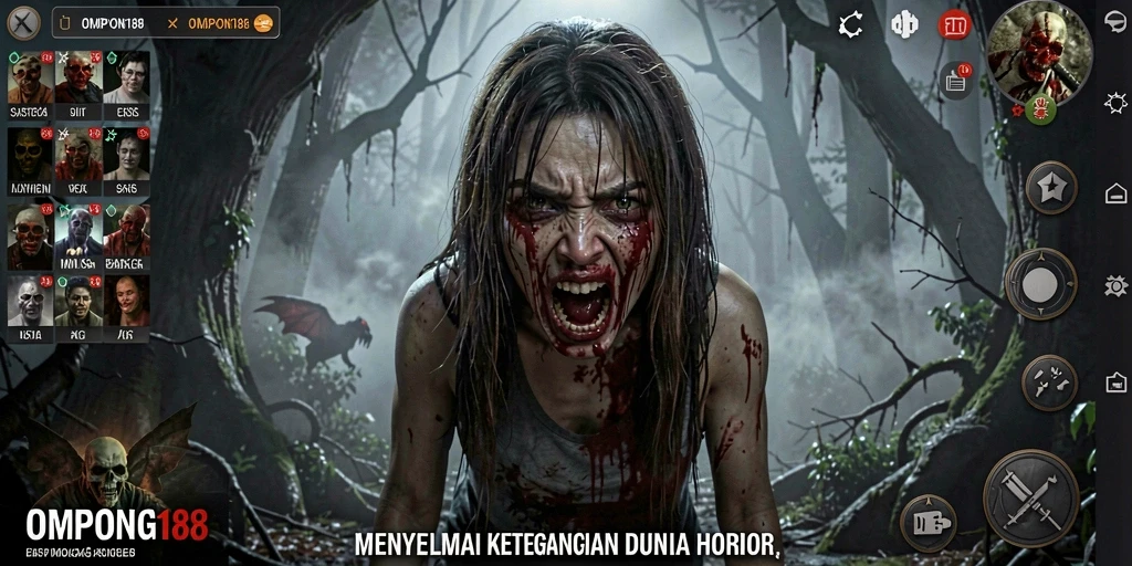 Screenshot menampilkan momen menyeramkan dalam OMPONG188.