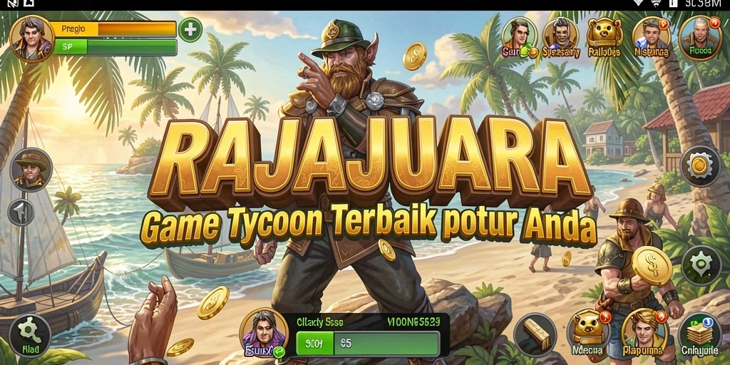 Tampilan gameplay RAJAJUARA menampilkan aktivitas bisnis menarik.