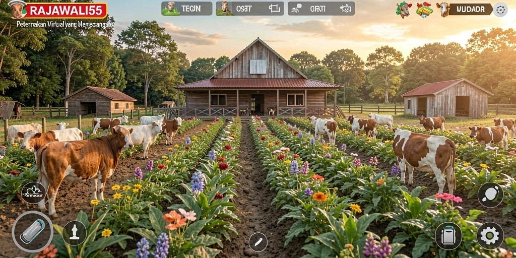 Tampilan gameplay menarik di dalam game Farming RAJAWALI55.