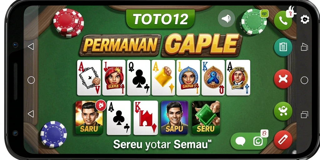 Tangkapan layar utama TOTO12 menampilkan gameplay seru Gaple.