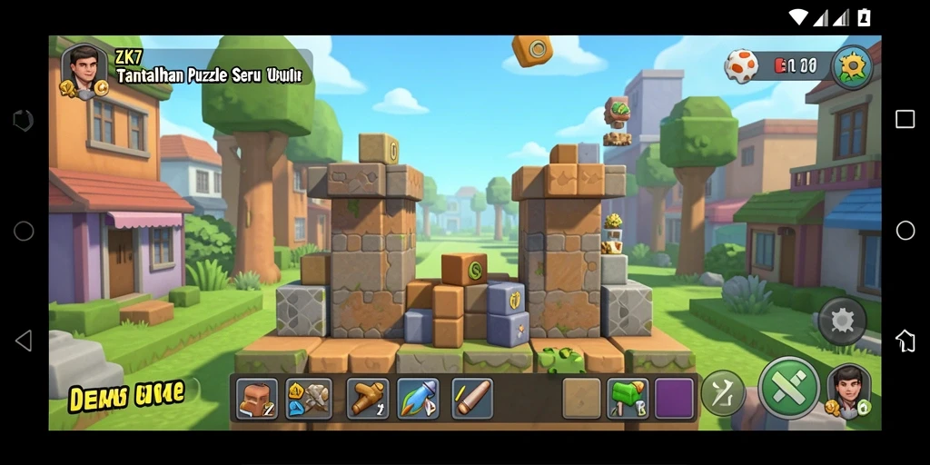 Tampilan gameplay ZK7 yang mengasah otak dengan berbagai level Puzzle.
